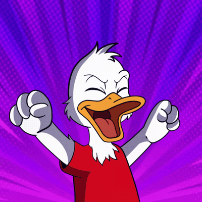 Cartoon Duck With Quack Behind GIF