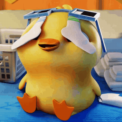 Cartoon Duck With Sunglasses And Socks On Head GIF