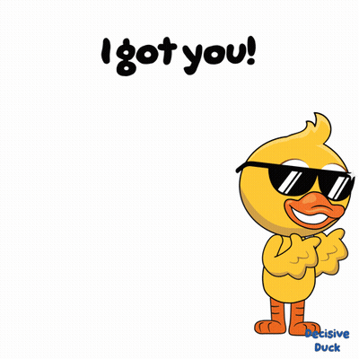 Cartoon Duck With Sunglasses Saying I Got You GIF
