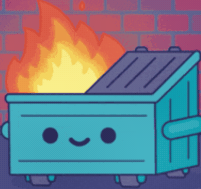 Cartoon Dumpster On Fire GIF
