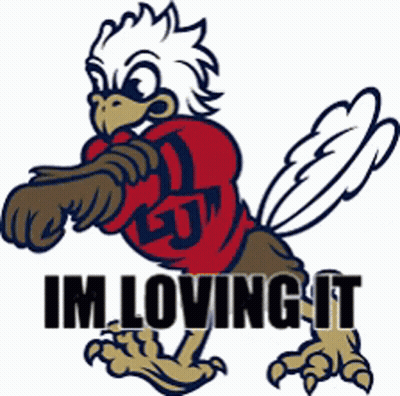 Cartoon Eagle Saying Im Loving It GIF