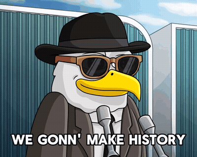 Cartoon Eagle Wearing Sunglasses And Hat GIF