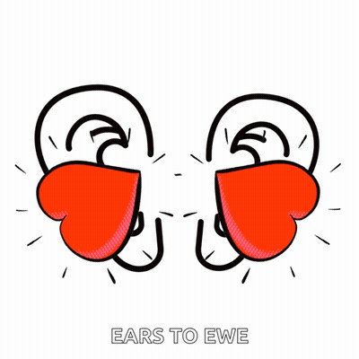 Cartoon Ears Saying Ears To Ewe GIF