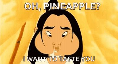 Cartoon Eating Pineapple Saying Oh Pineapple I Want To Taste You GIF