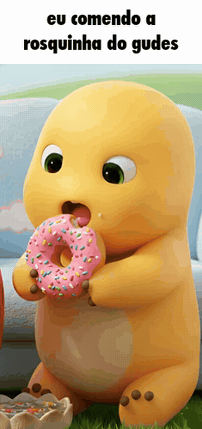 Cartoon Eating Pink Donut Eu Comendo A Rosquinha Do Gudes GIF