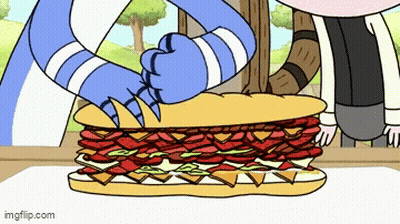 Cartoon Eating Sandwich Imgflip Watermark GIF