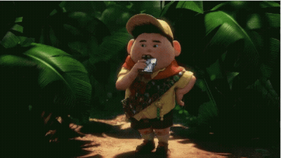 Cartoon Eating Snack In Jungle GIF