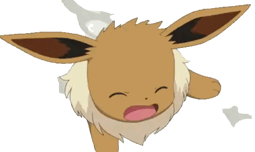 Cartoon Eevee Eyes Closed Mouth Open Sticker