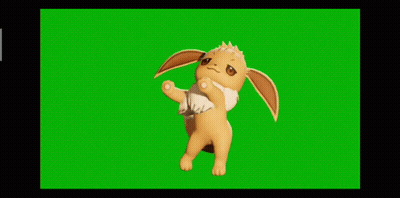 Cartoon Eevee On Green Screen GIF
