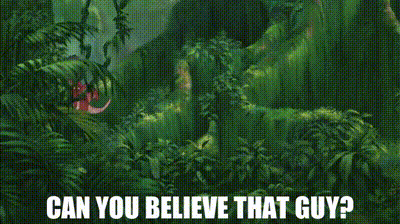 Cartoon Elephant In Jungle Saying Can You Believe That Guy GIF