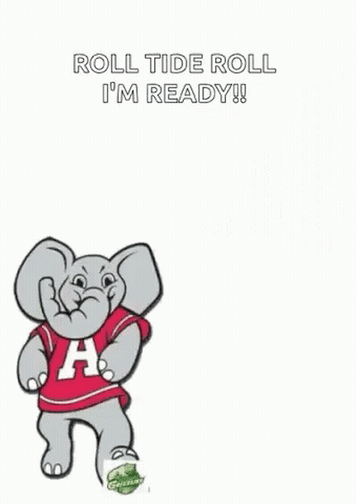 Cartoon Elephant In Red Shirt With Letter A GIF