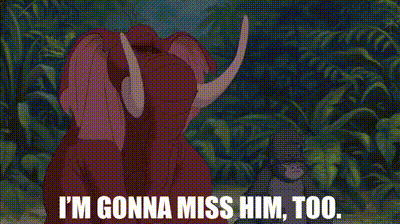 Cartoon Elephant Next To Gorilla Saying Miss Him GIF