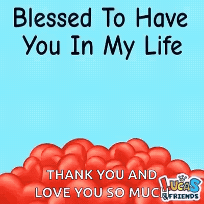 Cartoon Elephant Red Hearts Blessed To Have You Love You GIF