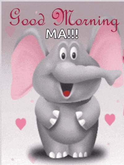 Cartoon Elephant Saying Good Morning Ma GIF