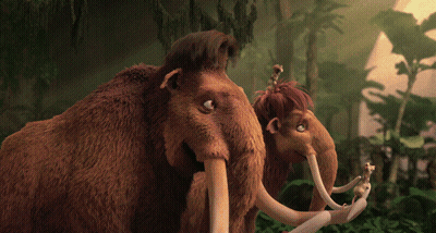 Cartoon Elephant Standing In Jungle With Tree GIF