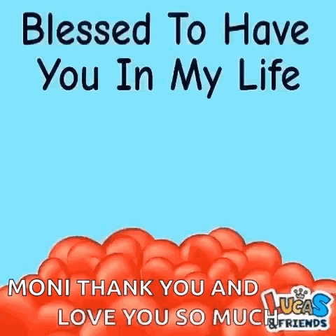 Cartoon Elephant Surrounded By Red Hearts Saying Blessed To Have You In My Life GIF