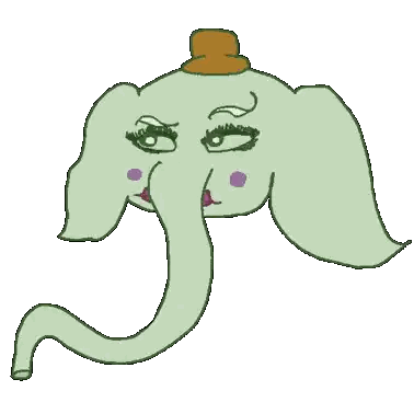 Cartoon Elephant Wearing Hat Sticker