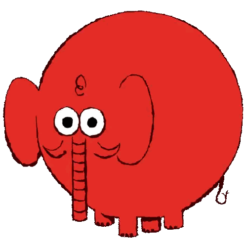 Cartoon Elephant With Big Eyes And Long Trunk Sticker