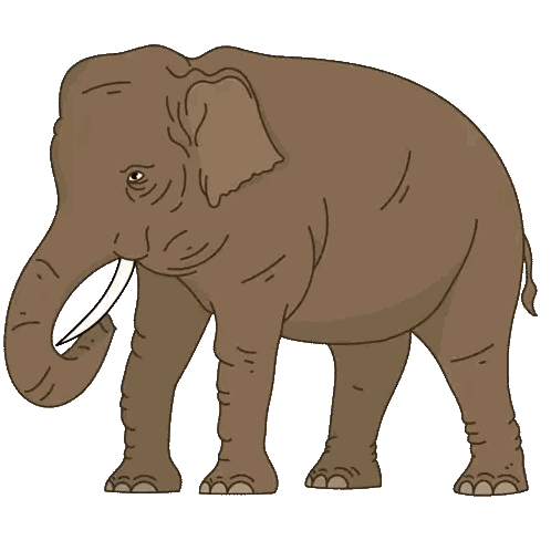 Cartoon Elephant With Extended Trunk Sticker