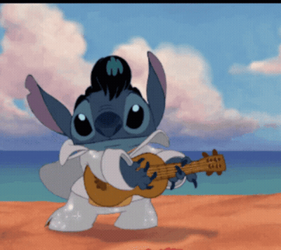 Cartoon Elvis Presley Playing Guitar GIF