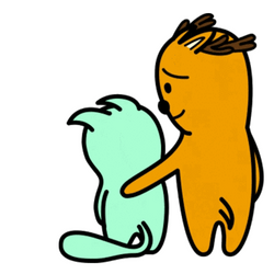 Cartoon Empathy Back Pat GIF