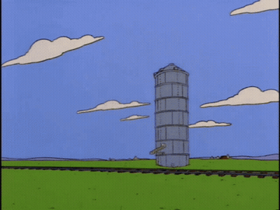 Cartoon Explosion With Blue Sky And Clouds GIF