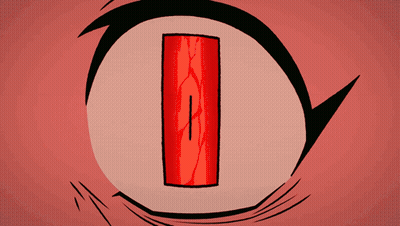 Cartoon Eye With Red Stripe GIF
