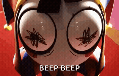 Cartoon Eyes Saying Beep Beep GIF