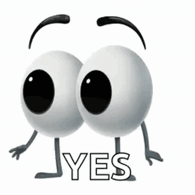 Cartoon Eyes Saying Yes GIF