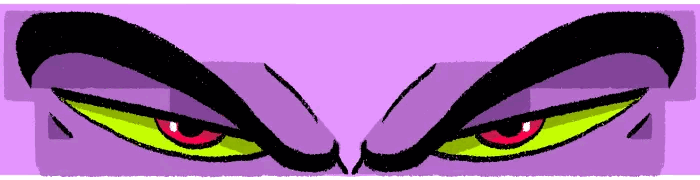 Cartoon Eyes With Red And Yellow Sticker