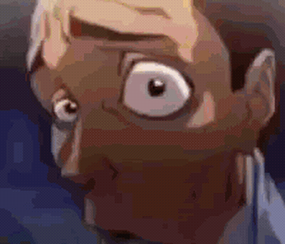 Cartoon Face Close Up With Big Eye GIF