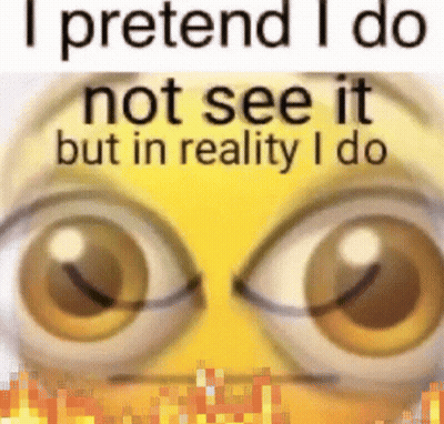 Cartoon Face Saying I Pretend I Do Not See It GIF