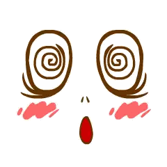 Cartoon Face Swirling Eyes Red Nose Sticker