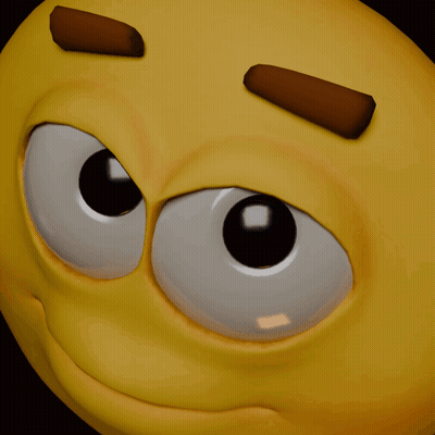 Cartoon Face With Big Eyes Close Up GIF