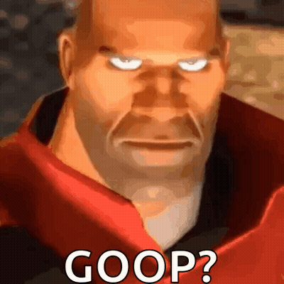 Cartoon Face With Goop Written On It GIF