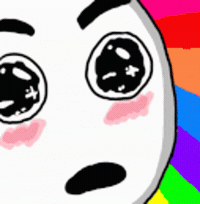 Cartoon Face With Rainbow Background GIF