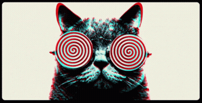 Cartoon Face With Red Circles In Eyes GIF