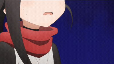 Cartoon Face With Red Scarf Close Up GIF