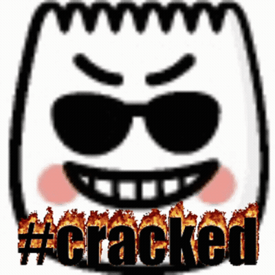 Cartoon Face With Sunglasses Saying Cracked GIF