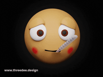Cartoon Face With Thermometer GIF