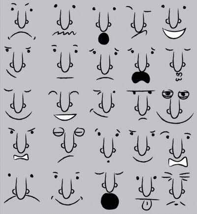 Cartoon Faces With Different Expressions GIF