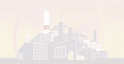 Cartoon Factory With Smoke From Chimneys GIF