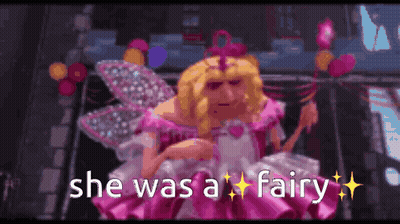 Cartoon Fairy Holding Wand And Balloons GIF