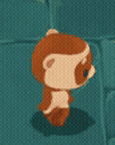 Cartoon Ferret Standing On Blue Tile GIF