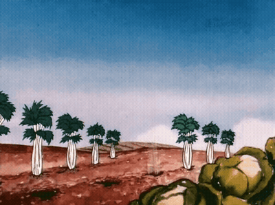 Cartoon Field With Trees And Rocks GIF