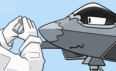 Cartoon Fighter Jet With Letters GS GIF
