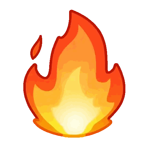 Cartoon Fire With Flame Sticker