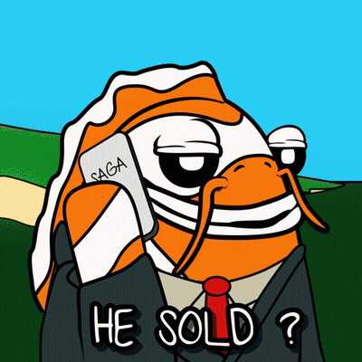 Cartoon Fish In Suit Talking On Phone Saying He Sold GIF