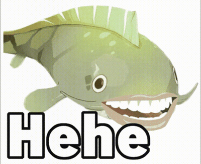 Cartoon Fish Smiling Saying Hehe GIF