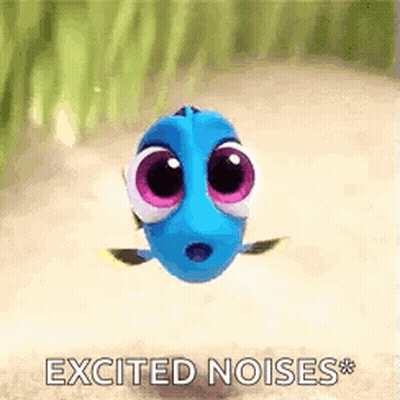 Cartoon Fish With Big Eyes Flying GIF
